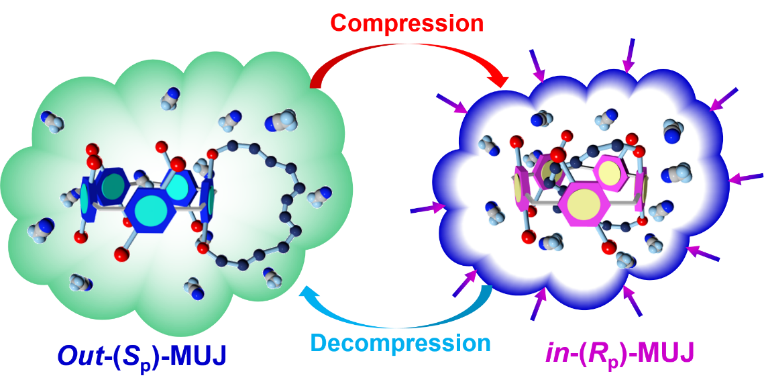 111. Pressure-driven, solvation-directed planar chirality switching of cyclophano-pillar[5]arenes (molecular universal joints)